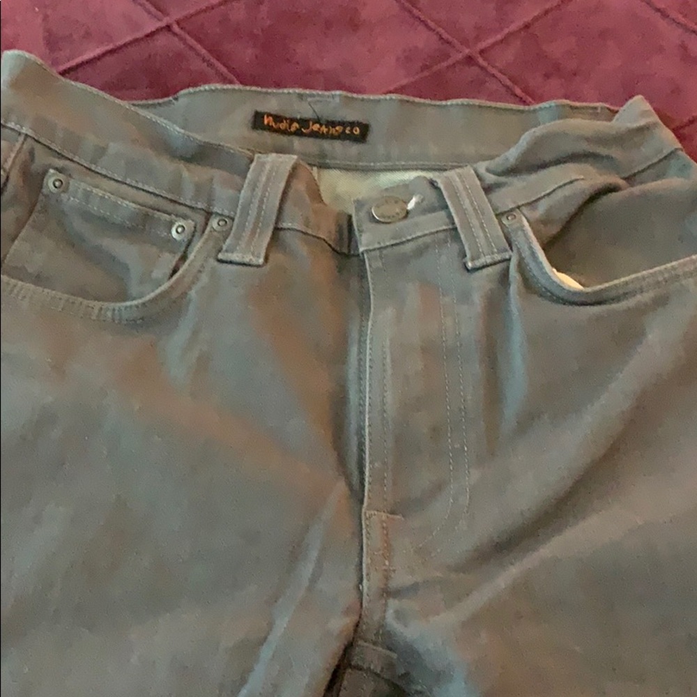 NUDIE JEANS LEAN DEAN SZ. 29 X 34 GREY DENIM